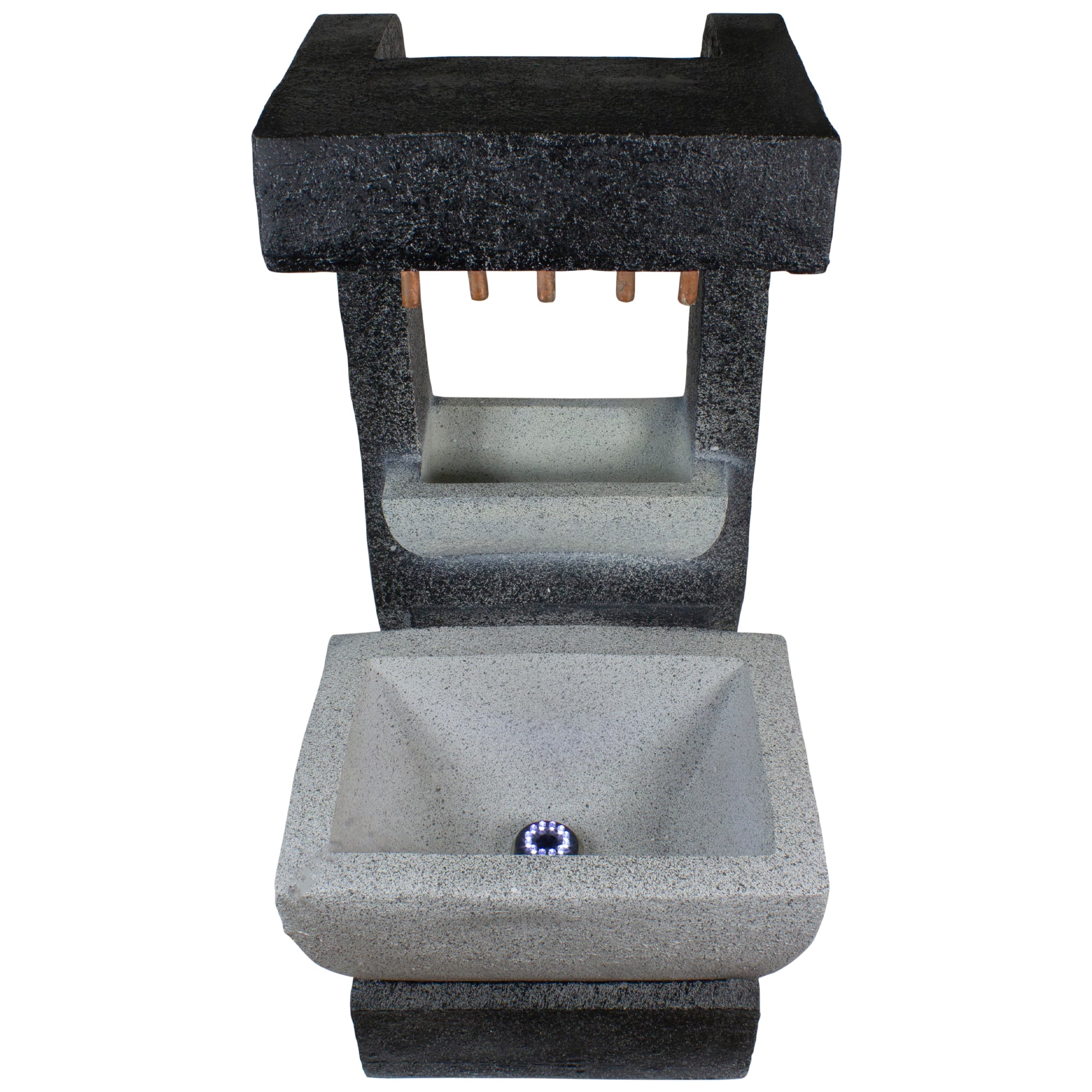 26" LED Rainfall Outdoor Water Fountain with Planter